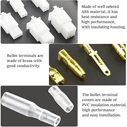 WMYCONGCONG 580 PCS Automotive Electrical Wire Connectors Kit 2.8mm 2 3 4 6 9 Pin Automotive Electrical Wire Male Female Socket Plug Pin Header Crimp Wire Terminals + 25 Kits 4mm Bullet Connectors