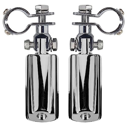 VGMOTO Motorcycle 1.25" Highway Footpegs Adjustable Foot Pegs Footrests with Clamps Mounts kit Compatible with Harley Touring Sportster Softail Road Glide Street Glide with 1 1/4 inch Engine Guard - color: Chrome-Style A