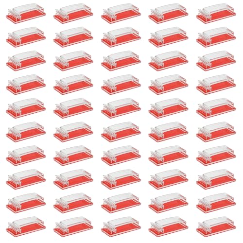 50Pcs Self-Adhesive Cable Clips, Cable Management Clips, Wire Organizer for TV PC Ethernet Cable Under Desk Home Office(Clear) - color: Clear