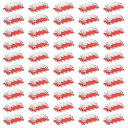 50Pcs Self-Adhesive Cable Clips, Cable Management Clips, Wire Organizer for TV PC Ethernet Cable Under Desk Home Office(Clear) - color: Clear