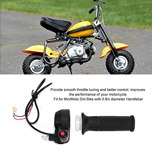 Dirt Bike Throttle,Throttle Accelerator Handle Grip Cable,Throttle Grips with Stop Switch Fit for 47 49 Mini Moto Dirt Bike Handlebar