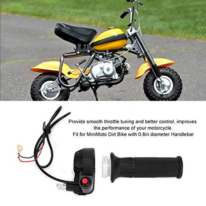 Dirt Bike Throttle,Throttle Accelerator Handle Grip Cable,Throttle Grips with Stop Switch Fit for 47 49 Mini Moto Dirt Bike Handlebar