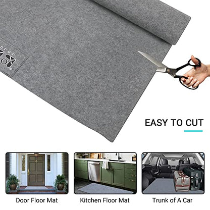 10L0L Golf Cart Garage Floor Mat 8.85x5.0 ft Oil Absorbent | for Yamaha EZGO Club Car water-resistant rubber backing; slip-resistant; cuttable; washable