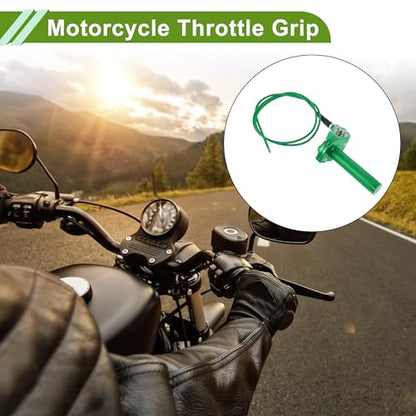 22mm Throttle Grip with 120cm Red Throttle Cable 1 Pair of Checkered Red Handle Grips Screw Accessories Aluminum Alloy Motorcycle Throttle Grip Green