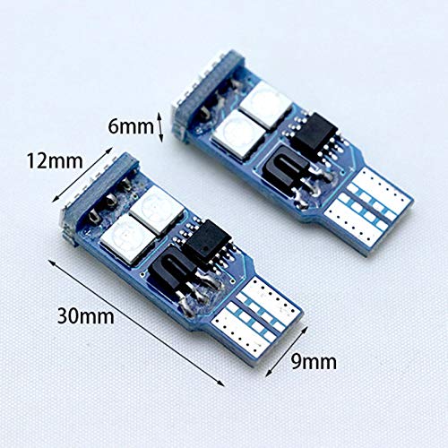 Cottonbell 194 W5W 168 RGB T10 LED Light Bulb with Remote Control Atmosphere Lights for Car Interior/Map/Dome/Door/License Plate Light Courtesy Lights 4-Pack - size: T10 4 PACK