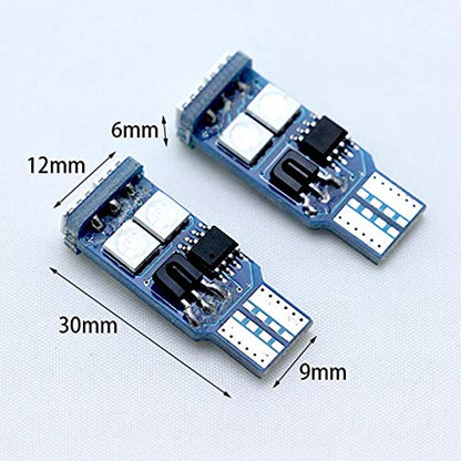 Cottonbell 194 W5W 168 RGB T10 LED Light Bulb with Remote Control Atmosphere Lights for Car Interior/Map/Dome/Door/License Plate Light Courtesy Lights 4-Pack - size: T10 4 PACK