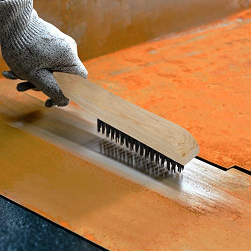 VASTOOLS Wire Brushes Pack of 8. for Cleaning Welding Slag, Rust and Dust. 10" Heavy Duty Carbon Steel Shoe Handle Wire Scratch Brush - style: 10inch-8pc