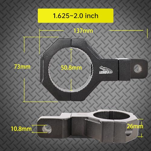 Tube Clamp Univesal 360 Degree Mount Horizontal Bar Clamp 1.625 inch,1.75 inch,1.875 inch,2.0 inch,Roll Bar Clamp for LED Light Bar,Cube Lights,ATVs Whips (4Pack) - size: 1.625~2.0inch