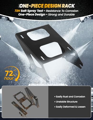 Vivid Black King Luggage Pack Trunk Backrest Mount Rack Plate Fit for 2014-2025 Harley Touring Road King Street Electra Glide and Select CVO Models - color: Black King Trunk Backrest #01
