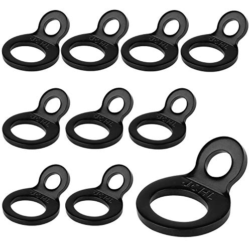 Tie Down Strap Rings Dirt Bike Stainless Steel Multi-Purpose Tie Down Anchor Strapping Hooks for Mounting in The Garage, Work Shop, Truck, Trailer, Golf Cart, Fence Black (10-Pack) - color: 10-Pack