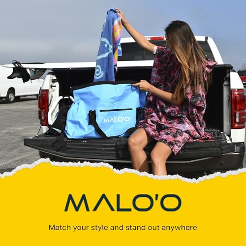 Malo’o Waterproof Dry Duffel, Heavy-Duty Roll Top Waterproof Gear Bag with Shoulder Strap & Molle Loops, Marine Duffel for Kayaking, Boating, Camping, Beach & Travel, Blue, 60L - color: Blue, size: 60L