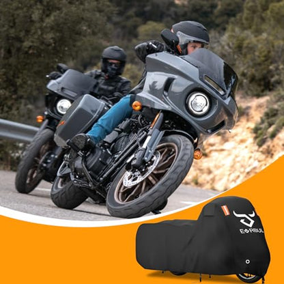 Heavy Duty 420 Motorcycle Cover Compatible with Cruiser Models Harley Davidson Softail Slim,Softail Standard, Softail Breakout, Softail Deuxe, Fat Boy, Street Bob 114 - size: 104’’-Cruiser