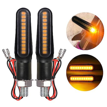 Motorcycle Blinkers Indicator Sequential Turn Signal Amber LED Lamp (Pack of 4)