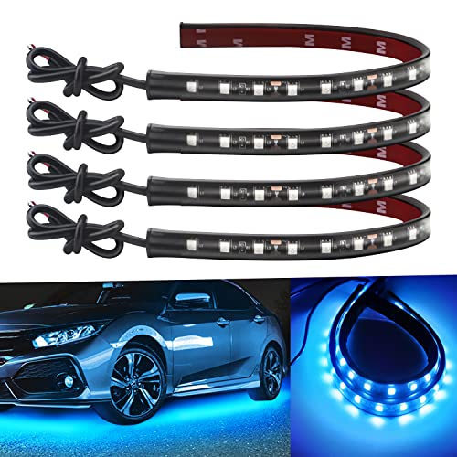 12V Led Light Strip 32CM Waterproof Ice Blue Led Strip Lights for Cars Motorcycles Golf Cart Interior & Exterior Marine Boat 5050 18SMD,Pack of 4 - color: ICE Blue Led Strip