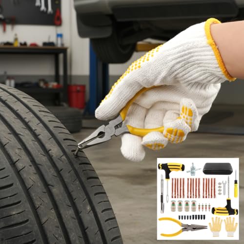 48 Pack Tire Plug Kit, Universal Tire Repair Kit for Flat Ti-re Puncture Repair, Suitable for Autos, Cars, Motorcycles, Trucks, RVs, etc.(Color:As Shown)