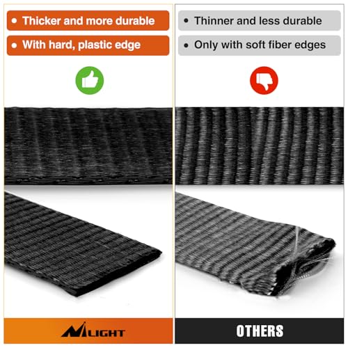Nilight Axle Tie Down Straps 2" x 38" with D-Rings and Protective Sleeve 11,127 LBS Break Strength – Car Hauler Tie-Downs for Engine Hoist Truck Trailer & UTV 4Pack (Black) - color: 2inx 38in Axle Tie Down Straps 4Pcs Black