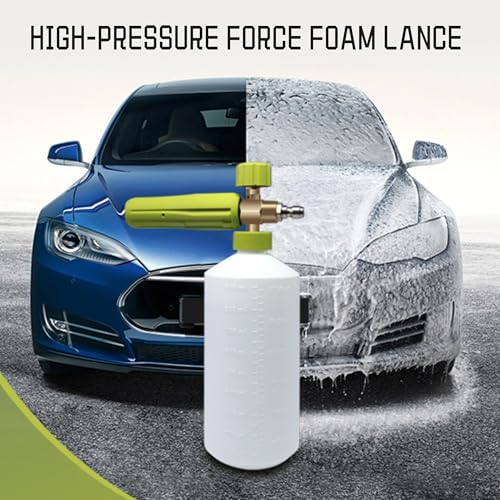 Foam Cannon 1 L Bottle Car Wash Snow Foam Lance with 1/4" Quick Connector Pressure Power Jet Washer Quick Release Adjustable Nozzle - color: Foam Gun