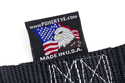 PowerTye Cam Buckle Tie Down Straps – 2 inch x 12ft Straps with Latch Hooks – Ideal for Motorcycle, ATV, Trailers, and Truck Bed Cargo – 600 lb WLL & 1,800 lb Break Strength – USA Made, Black (Pair) - color: Black