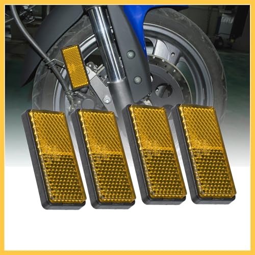 4pcs 56mm M5x0.8 Orange Plastic Universal Screw Mount Reflective Warning Reflector for Motorcycle Bike Auto Replacement Parts
