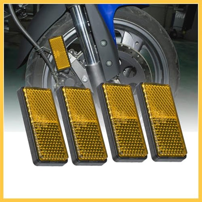 4pcs 56mm M5x0.8 Orange Plastic Universal Screw Mount Reflective Warning Reflector for Motorcycle Bike Auto Replacement Parts