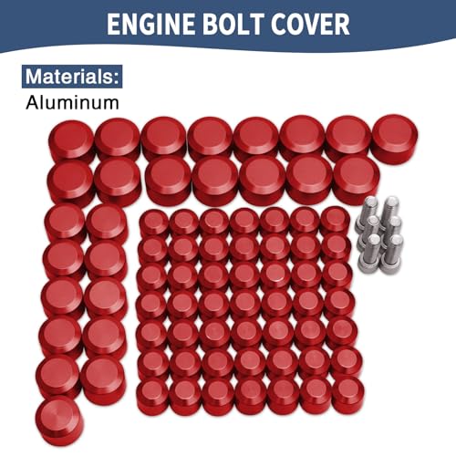 Motorcycle Bolt Covers Engine Bolt Toppers Caps Kit Fit for Harley 2007-2016 Touring Road Glide Street Glide Road King Electra Glide FLT FLH (Red) - color: Red