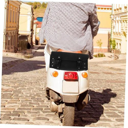 Abaodam PU Leather Motorcycle Fork Bag Saddlebag Organizer Weather-resistant Tool Storage for Motorcycles and Electric Bikes Practical Black Side Roll Bag