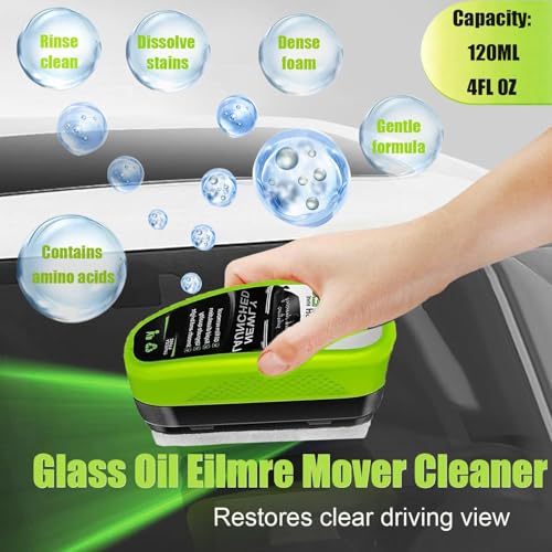 4 Packs Clear Vision Windshield Cleaner,Clear Vision Glass Cleaner,Clearvision Glass Cleaner for Car,Pure Vision Glass Cleaner Oil Film Improving Windshield Clarity & Visibility - color: 4pcs