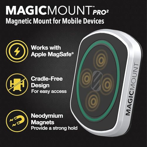 Scosche MagicMount Pro2 Magnetic Car Cell Phone Holder with AMPS Mounting Plate for Scosche/ProClip Vehicle Specific Mount Bases, Phone Stand Compatible with MagSafe, iPhone, Samsung - style: AMPS Base
