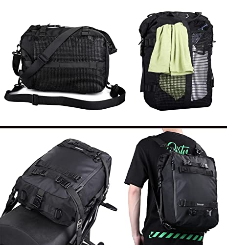 Rhinowalk Motorcycle Bag, 20L Black, Multifunctional Rear Rack Trunk Seat Bag, Motorbike Saddle Bag, Compatible with Motorcycle - size: 20L