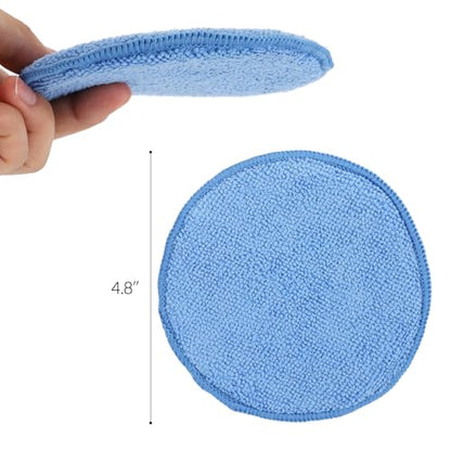 LoveBB 12 Pack Microfiber Wax Applicator Pads, 5" Diameter Buffing & Polishing Pad Car Wax Applicator Pad for Car Cleaning