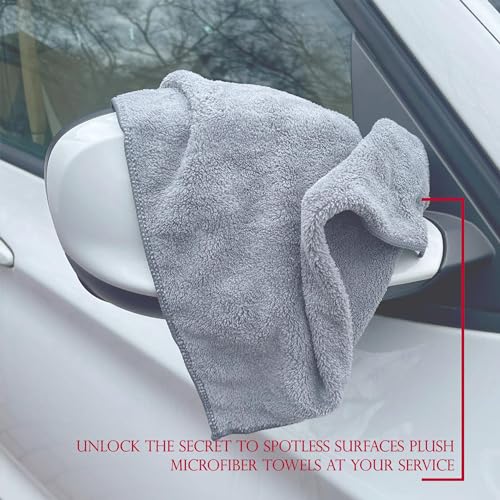 Blue Horizon Microfiber Cleaning Towels High Plush All Purpose Cleaning Rags 12-Pack 16x16 for Professional Polishing Waxing Removal as Car Auto Detailing Washcloths