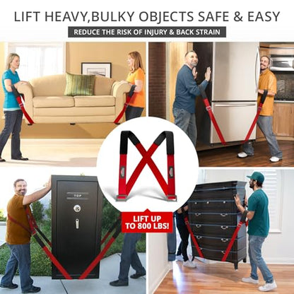 X-Protector Moving Straps - 2 Pairs - Lifting Straps for 2 Movers - Furniture Moving Straps to Move Furniture Easily and Safely - Perfect for Lifting and Moving Equipment, Appliances, Heavy Objects! - style: Moving Straps (Standard)