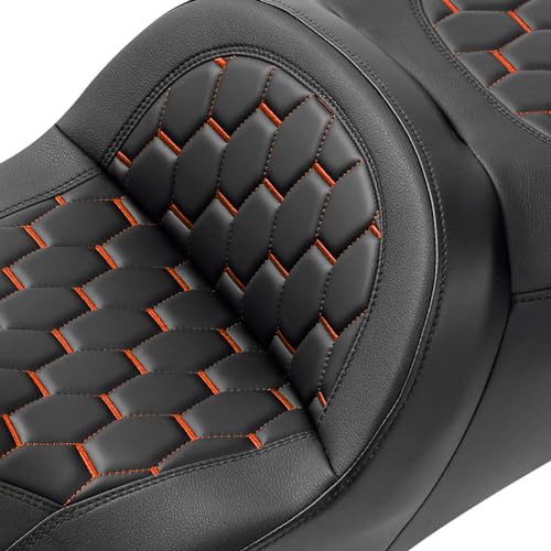 CC RIDER Driver Passenger Seat Hammock Gel Orange Hexagon Fit For Harley Touring 2009-2023 Street Glide Road Glide Road King Electra Glide and 2009-2021 Tri Glide - color: 16# Orange