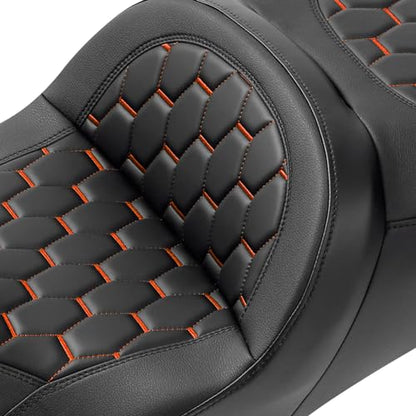 CC RIDER Driver Passenger Seat Hammock Gel Orange Hexagon Fit For Harley Touring 2009-2023 Street Glide Road Glide Road King Electra Glide and 2009-2021 Tri Glide - color: 16# Orange