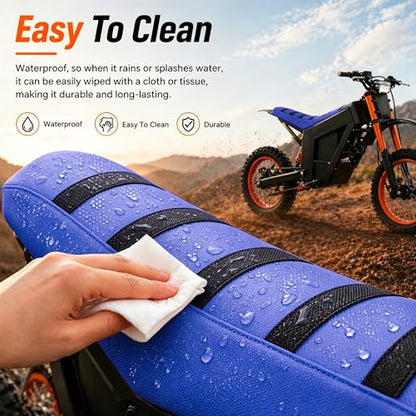 Electric Dirt Bike Seat Cover for Tutti Soleil 01,Black Stripe Non-Slip Motorcycle Cushion Cover for Tuttio Soleil01-Blue - color: Blue
