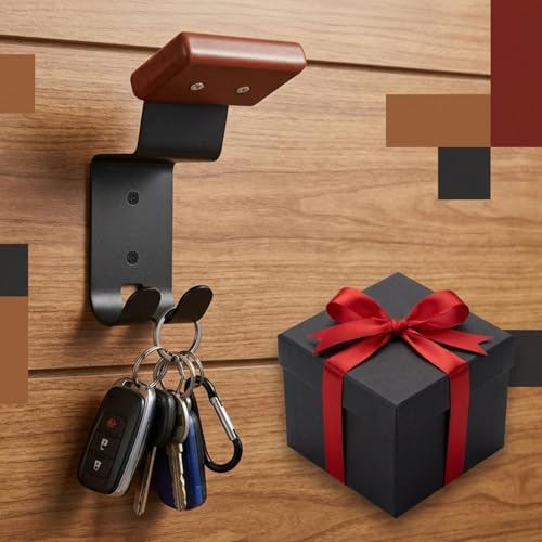 4 Pcs Motorcycle Helmet Holder with Solid Wood and Strong Steel Design Wall Mount Helmet Hanger Hooks Motorcycle Gear Rack for Football Sports Accessory (Classic, Wood)