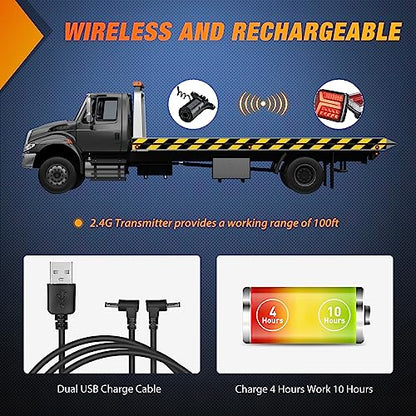 Nilight Magnetic Trailer Towing Light Kit 2PCS 58LED Wireless Tow Rechargeable Rear Stop Turn Running Lights for 10-30V Trailers Trucks RVs Vans Boats - color: Magnetic Trailer Lights