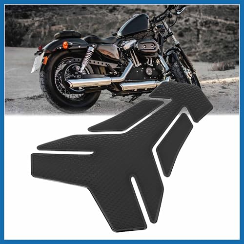 Motorcycle Gas Oil Fuel Tank Protector PVC Rubber Pad Emblem Badge Sticker Black Protector Decal Item Replacement