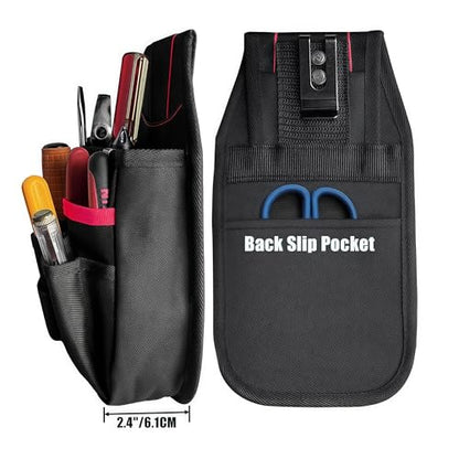 Small Tool Pouch with Belt Clip, Tool Pouch Holder,Multi Pocket Holster Organizer for Electrician Construction Maintenance,Durable Lightweight - color: Red