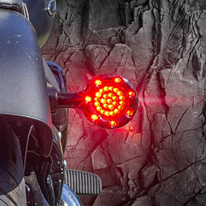 Eagle Lights 2 Inch Bullet Rear Infinity Beam LED Turn Signals and Brake Lights with LED Ring Covers for Harley Davidson - Black / 1157 Base - color: Black