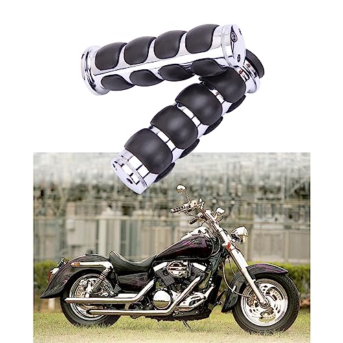 DREAMIZER 25.4MM Motorcycle Handlebar Grips 1 inch Compatible with Honda Shadow Spirit 750 Valkyrie Fury VTX1300 VTX1800 VT400 VT750 VT1100 - Smooth - style: Flat-chrome