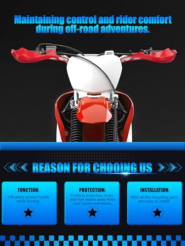 JFG RACING Dirt Bike Hand Guards,7/8" and 1 1/8" Handlebar Motorcycle Handguards Accessories Universal for CRF CR XR 110 150 250 300 450 Dirt Pit Bike ATV Electric Dirtbike Motocross Enduro-Red - color: red