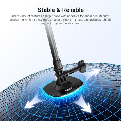 NEEWER Flexible Helmet Mount with Extension Pole Compatible with Insta 360 GoPro DJI, Adhesive Action Camera Holder Base Adapter for POV Video Recording Live Streaming, for 1/4" Accessories, AC060 - style: AC060