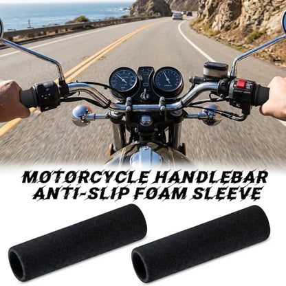 2Pcs Motorcycle Hand Grips Anti-Slip Foam Covers Comfort Handlebar Grip Compatible with BMW Harley Honda Kawasaki Suzuki Triumph Yamaha