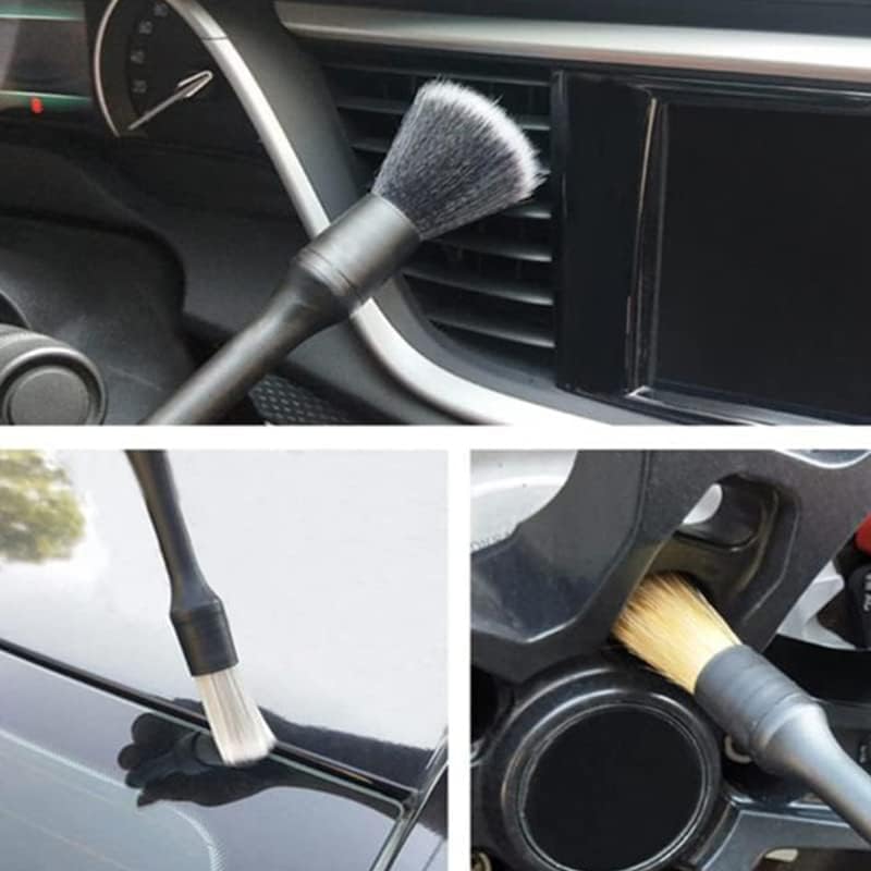 5PCS Car Detailing Brush Set, Auto Cleaning Brushes for Interior Exterior, Air Vents, Dashboard, Wheels, Leather, Premium Soft Bristle Car Detail Kit