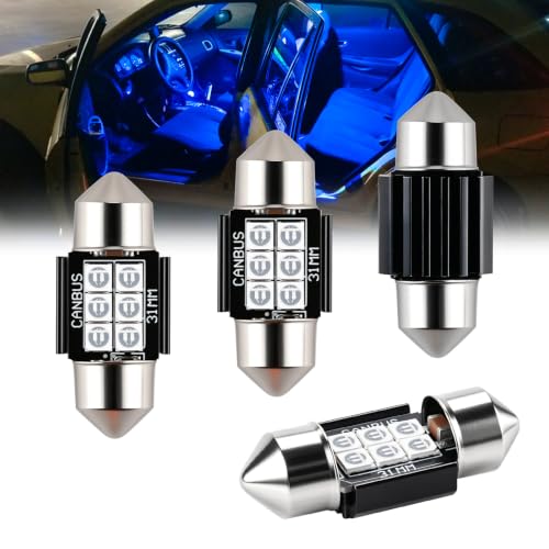 iBrightstar 9-30V Extremely Bright DE3175 DE3021 Festoon LED Bulbs Error Free 1.25" 31mm for Interior Map Dome Lights and License Plate Courtesy Lights, Blue - color: Blue, size: 31mm