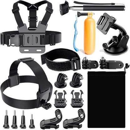 Reflex Camera 19-in-1 Action Camera Accessories Kit Compatible with GoPro Hero 13, 9-12, DJI Osmo Action 2, 3, 4, Pro 5, Insta360 Ace Pro/Ace Pro 2 and Other Sports Cameras & Durable Case - size: 19-in-1-Kit