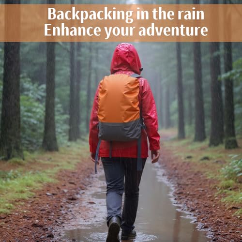 Backpack Rain Cover - Waterproof with Night Reflective, Fits 30-40L Hiking Packs for Camping & Outdoor Travel