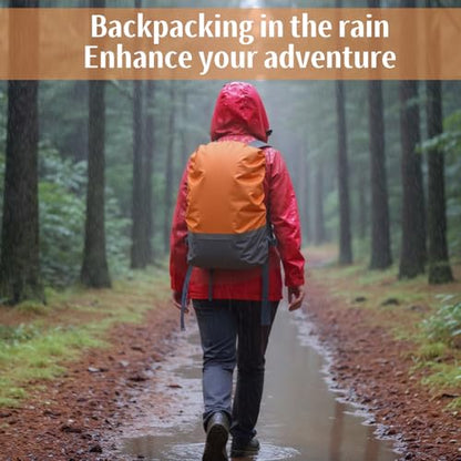 Backpack Rain Cover - Waterproof with Night Reflective, Fits 30-40L Hiking Packs for Camping & Outdoor Travel