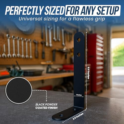 UBL Large L Shaped Mounting Bracket for LED Stick Lights & Off-Road Light Bars - Heavy-Duty Alloy Steel L-Shaped Mount - Powder-Coated Black - 6.5” Long Side, 2.5” Short Side, Two 1/4” Holes